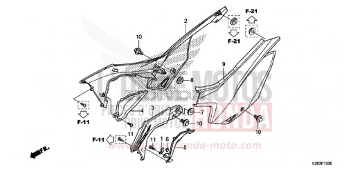 COLLECTEUR AIR RESERVOIR/COUVERCLE LATERAL (CRF125F/FB E/H/J) CRF125FE de 2014